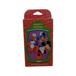 Vintage Mickey & Friends Preschool Flash Cards For Kids ABC's 54 FullColor Cards